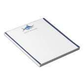 Blue Marlin Vis Visser Gepersonaliseerd Notitieblok (Schuin)