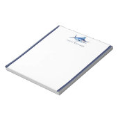 Blue Marlin Vis Visser Gepersonaliseerd Notitieblok (Linkerzijde)