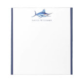 Blue Marlin Vis Visser Gepersonaliseerd Notitieblok (Voorkant)