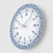 Blue Marokko Elegant Casbah Damask Grote Klok (Hoek)