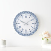 Blue Marokko Elegant Casbah Damask Grote Klok (Huis)