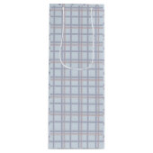 Blue & Maroon Plaid Pattern Wine Gift Bag Wijn Cadeautas (Voorkant)