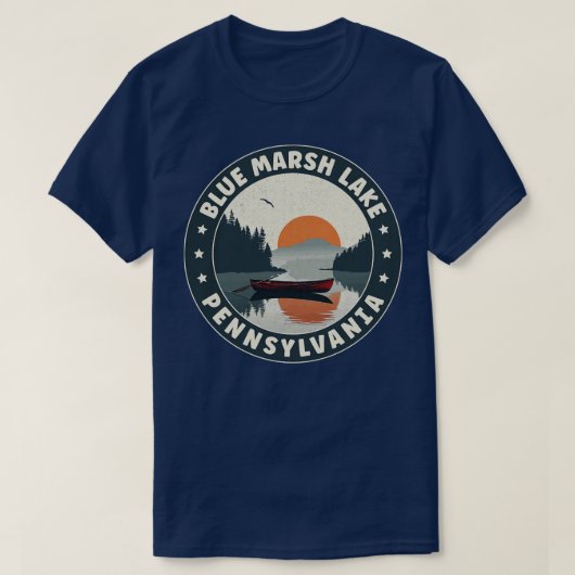 Blue Marsh Lake Pennsylvania Sunset T-shirt (Design voorkant)
