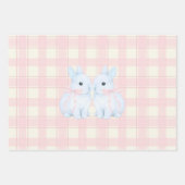 Blue Marshmallow Bunny Rabbits Easter Inpakpapier Vel (Voorkant)
