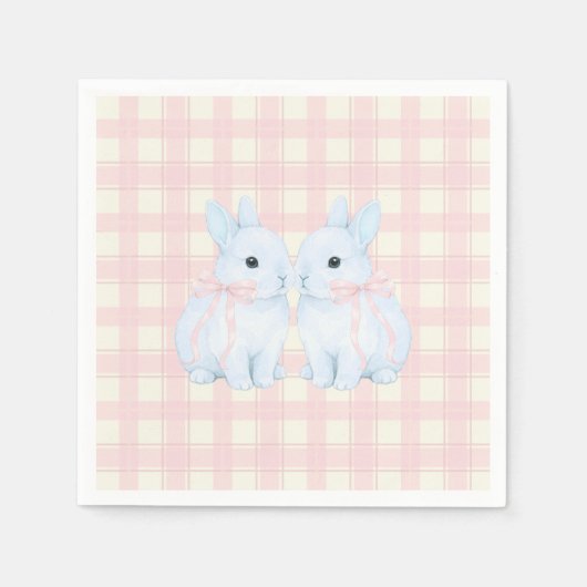 Blue Marshmallow Bunny Rabbits Easter Servet (Voorkant)