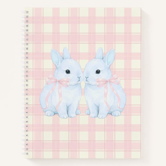 Blue Marshmallow Bunny Rabbits Notitieboek (Voorkant)