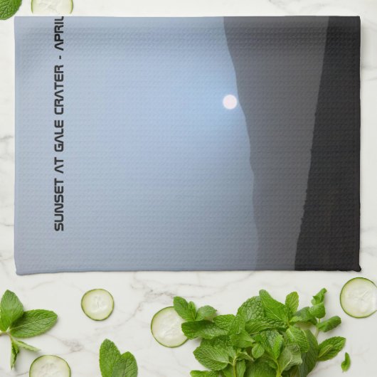 Blue Martian Sunset Theedoek (Gevouwen)