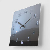 Blue Martian Sunset Vierkante Klok (Hoek)