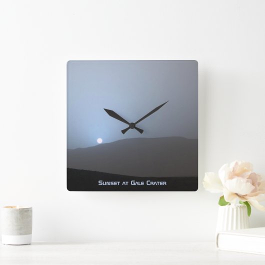 Blue Martian Sunset Vierkante Klok (Huis)