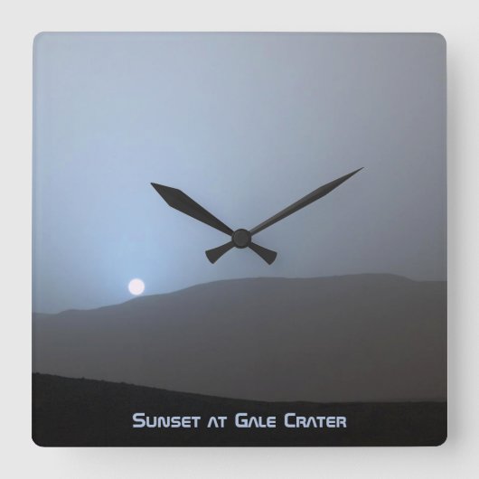 Blue Martian Sunset Vierkante Klok (Voorkant)