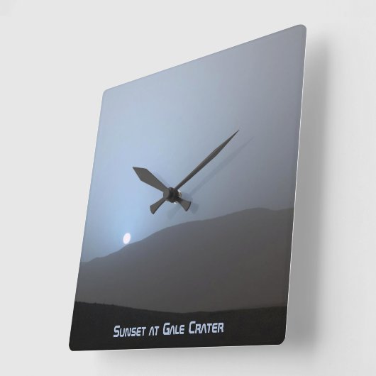 Blue Martian Sunset Vierkante Klok (Hoek)