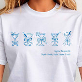 Blue Martini Bachelorette Hoesje-up of slaap T-shirt