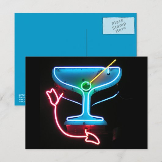 Blue Martini Briefkaart (Voorkant / Achterkant)