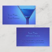 Blue Martini Cocktail Business Card-sjablonen Visitekaartje (Voorkant / Achterkant)