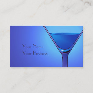 Blue Martini Cocktail Business Card-sjablonen Visitekaartje