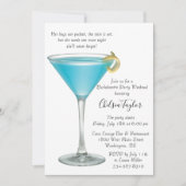 Blue Martini Cocktail Hour Bachelorette Party Kaart (Voorkant)