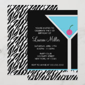 Blue Martini en Zebra Pattern Kaart (Voorkant / Achterkant)