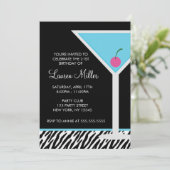 Blue Martini en Zebra Pattern Kaart (Staand voorkant)