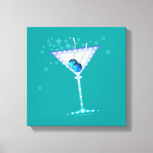 BLUE MARTINI Gallery Wrapped Canvas Afdruk