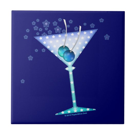 BLUE MARTINI Onderzetter Tegels Tegeltje (Voorkant)