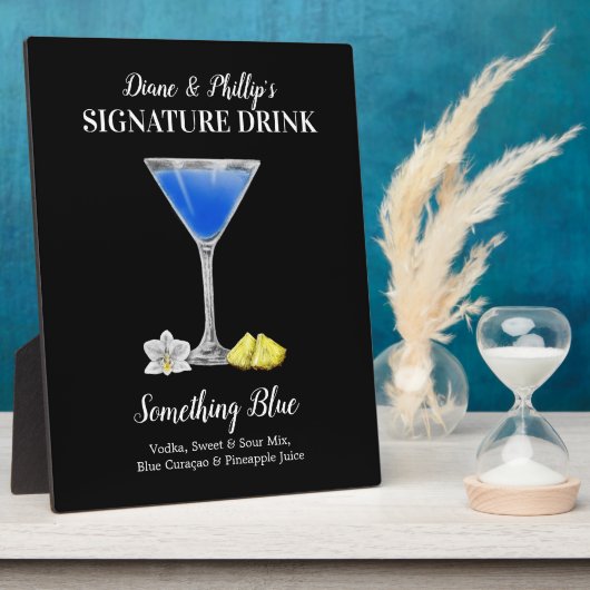 Blue Martini • PERSONALISEER deze handtekeningdran Fotoplaat (Zijkant)