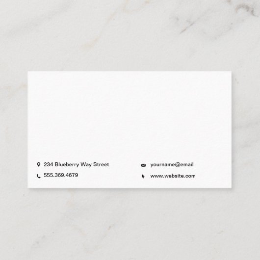 Blue Martini Splash-cocktail Visitekaartje (Achterkant)