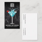 Blue Martini Splash-cocktail Visitekaartje (Voorkant / Achterkant)