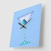BLUE MARTINI WALL CLOCK VIERKANTE KLOK (Hoek)