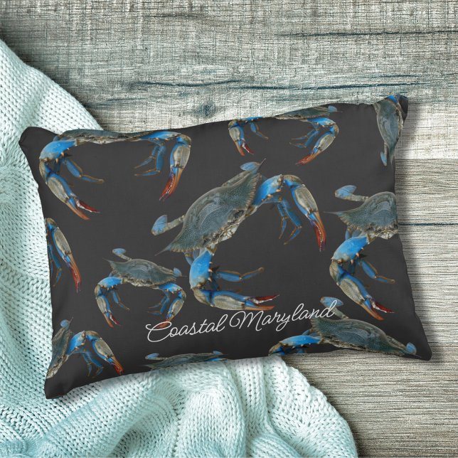 Blue Maryland Crabs Accent Sierkussen Accent Kussen (Something a little different to dress up your Beach House. A touch of Maryland can be personalized!)