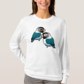 Blue Mask Lovebird Schattig Pair T-shirt (Voorkant)