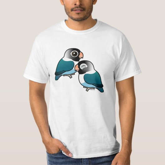 Blue Mask Lovebird Schattig Pair T-shirt (Voorkant)