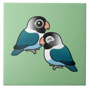 Blue Mask Lovebird Schattig Pair Tegeltje
