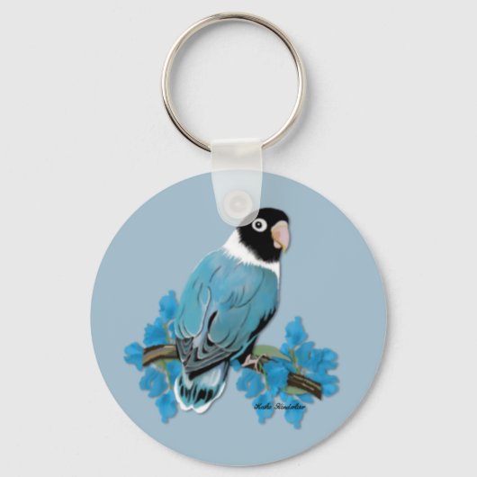 Blue Mask Lovebird Sleutelhanger (Voorkant)