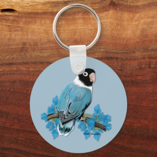 Blue Mask Lovebird Sleutelhanger (Voorkant)