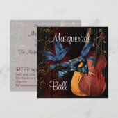 Blue Mask Musical Instruments Masquerade Ball Inv Kaart (Voorkant / Achterkant)