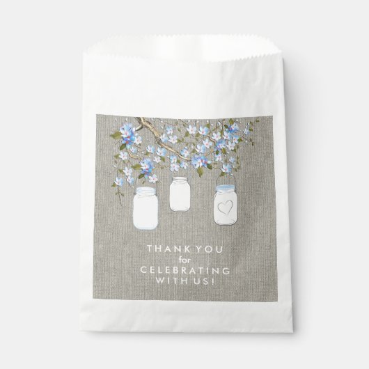 Blue Mason Jar Baby shower Bedankzakje (Voorkant)