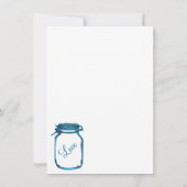 Blue Mason Jar Country Rustic Wedding Invitations Kaart (Achterkant)