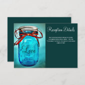 Blue Mason Jar Country Weddenschapskaarten Informatiekaartje (Voorkant / Achterkant)