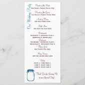 Blue Mason Jar Country Wedding Programs Programmakaart (Achterkant)