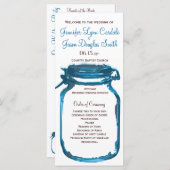 Blue Mason Jar Country Wedding Programs Programmakaart (Voorkant / Achterkant)