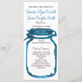 Blue Mason Jar Country Wedding Programs Programmakaart (Voorkant)