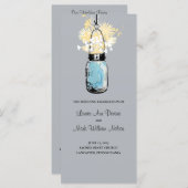 Blue Mason Jar en Wildflowers Programma Programmakaart (Voorkant / Achterkant)