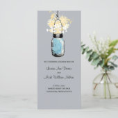Blue Mason Jar en Wildflowers Programma Programmakaart (Staand voorkant)