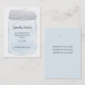 Blue Mason Jar & Fireflies Save the Date Visitekaartje (Voorkant / Achterkant)