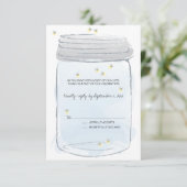 Blue Mason Jar & Fireflies Wedding RSVP (Staand voorkant)