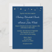 Blue Mason Jar Firefly Wedding Invitations Kaart (Achterkant)