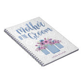 Blue Mason Jar Floral Moeder van de Groom Notitieboek (Rechterzijde)