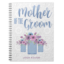 Blue Mason Jar Floral Moeder van de Groom