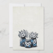 Blue Mason Jar Flowers Baby shower Kaart (Achterkant)