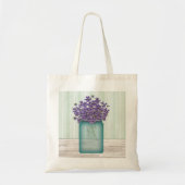 Blue Mason Jar of Violets Bag Tote Bag (Voorkant)